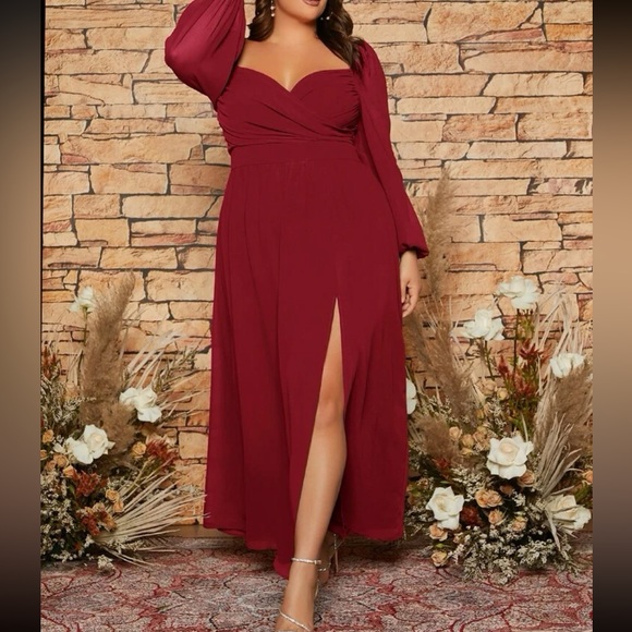 Plus size sweetheart neck party formal dress - Picture 16 of 16